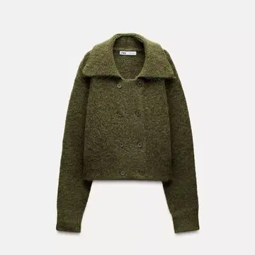 ZARA 자라 니트 랩 가디건 L 사이즈 미디엄 그린 미사용 새상품