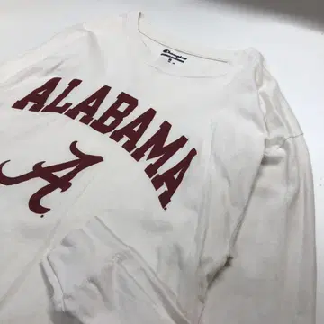 Champion NCAA 앨라배마 팀 로고 긴팔 티셔츠 화이트 L