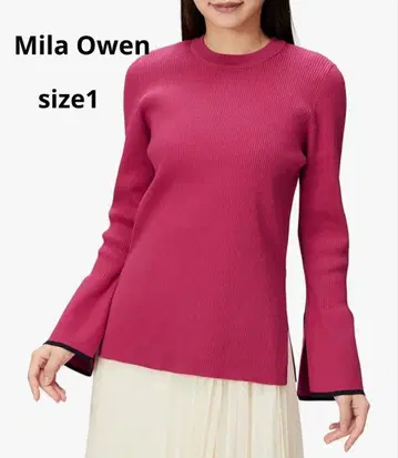 Mila Owen 핑크 니트 사이즈 1 벨 슬리브 풀오버 니트