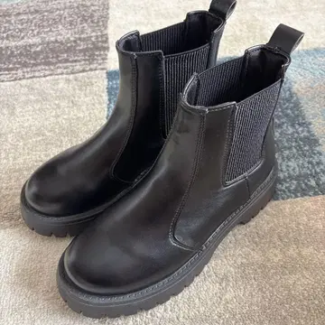 여성용/23.5cm/사이드 고어 부츠/블랙