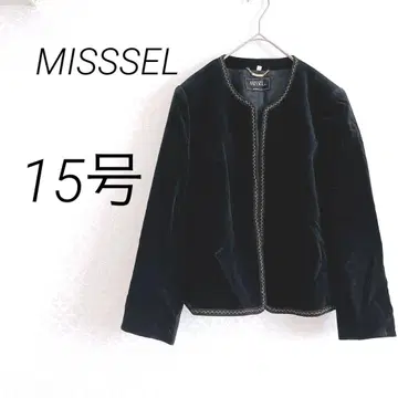 MISSSEL 미제르 노카라 자켓 15호 3L 블랙 벨벳 소재