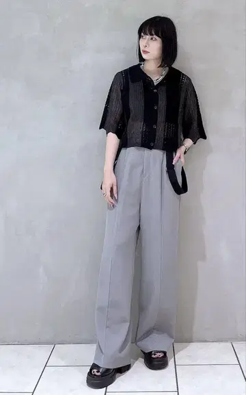 JEANASIS 인터샤 스트라이프 메쉬 가디건 사이즈 F