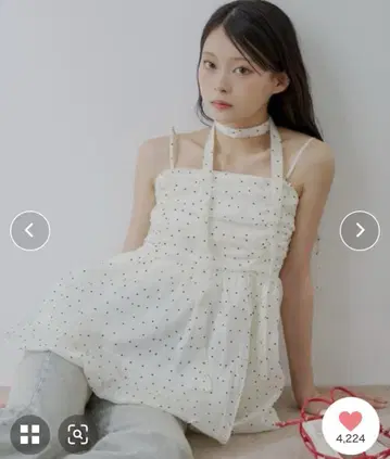 도트 튤 페플럼 블라우스