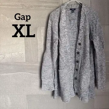갭 [ XL ] 그레이 계열 긴팔 가디건 갭 두꺼운 원단 방한 포켓