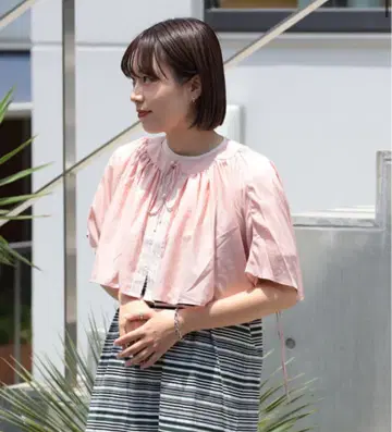 BEAMS BOY 폴리에스테르 새틴 레이스 볼레로