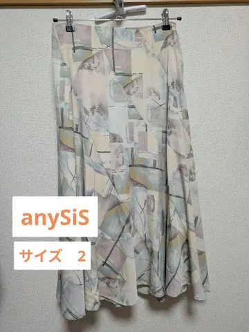 anySiS 플레어 스커트 에스카르고 수채화
