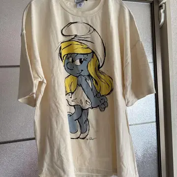 ZARA The Smurfs T셔츠 L 사이즈 크림색