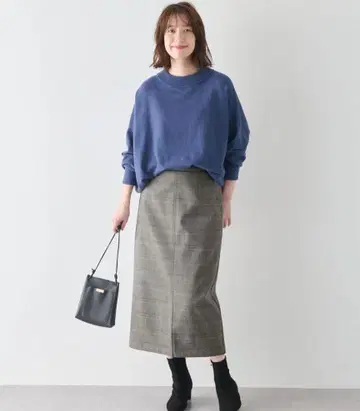 anyfam 손세탁 가능/속기모 체크 타이트 스커트 그레이 3