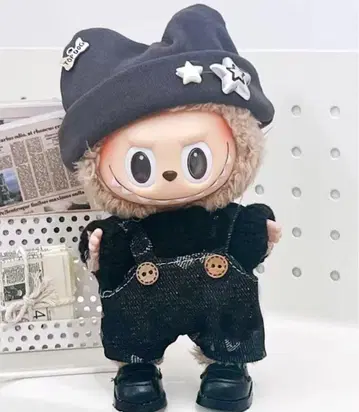 러브부 봉제 인형 옷 갈아입기 의류 오버롤 블랙