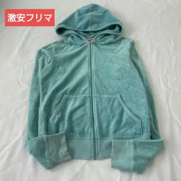 Juicy Couture 스카이블루 풀 집업 후드티 벨로아풍 S