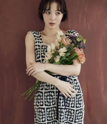 mysty woman 크로셰 롱 슬리브리스 원피스 양류 시어 후드티