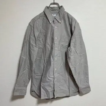 UNIQLO 유니클로 남성용 긴팔 옥스퍼드 셔츠 무지 그레이 M