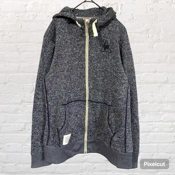 10496 르꼬끄 스포르티브 집업 후드티 그레이 x 파랑 S
