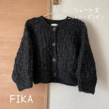 FIKA 숏 니트 가디건 긴팔