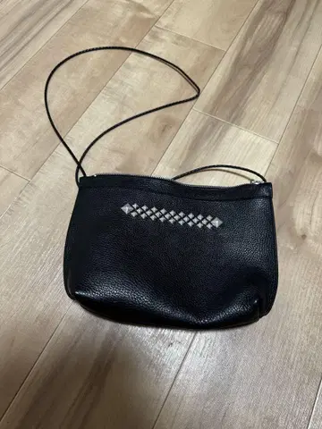 CALEE 블랙 가죽 숄더백