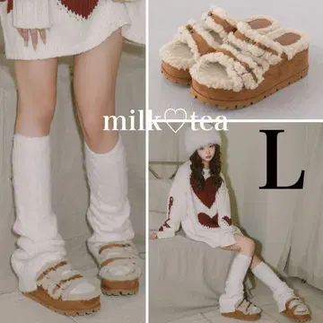 미개봉 새상품 다리치 페이크 무스탕 벨트 슬립온 카멜 L