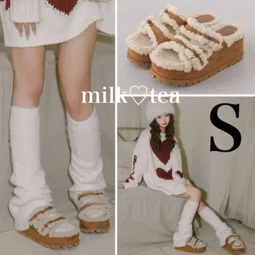 미개봉 새상품 다리치 페이크 무스탕 벨트 슬립온 카멜 S