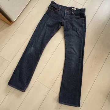 로우라이즈 데님 팬츠 버튼 플라이