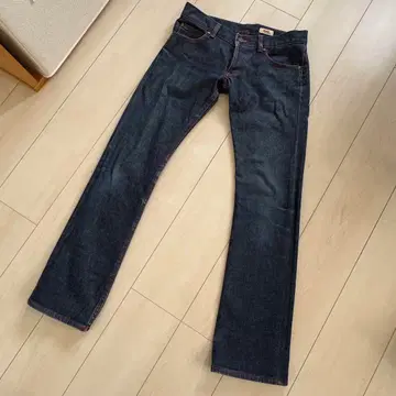 로우라이즈 데님 팬츠 버튼 플라이