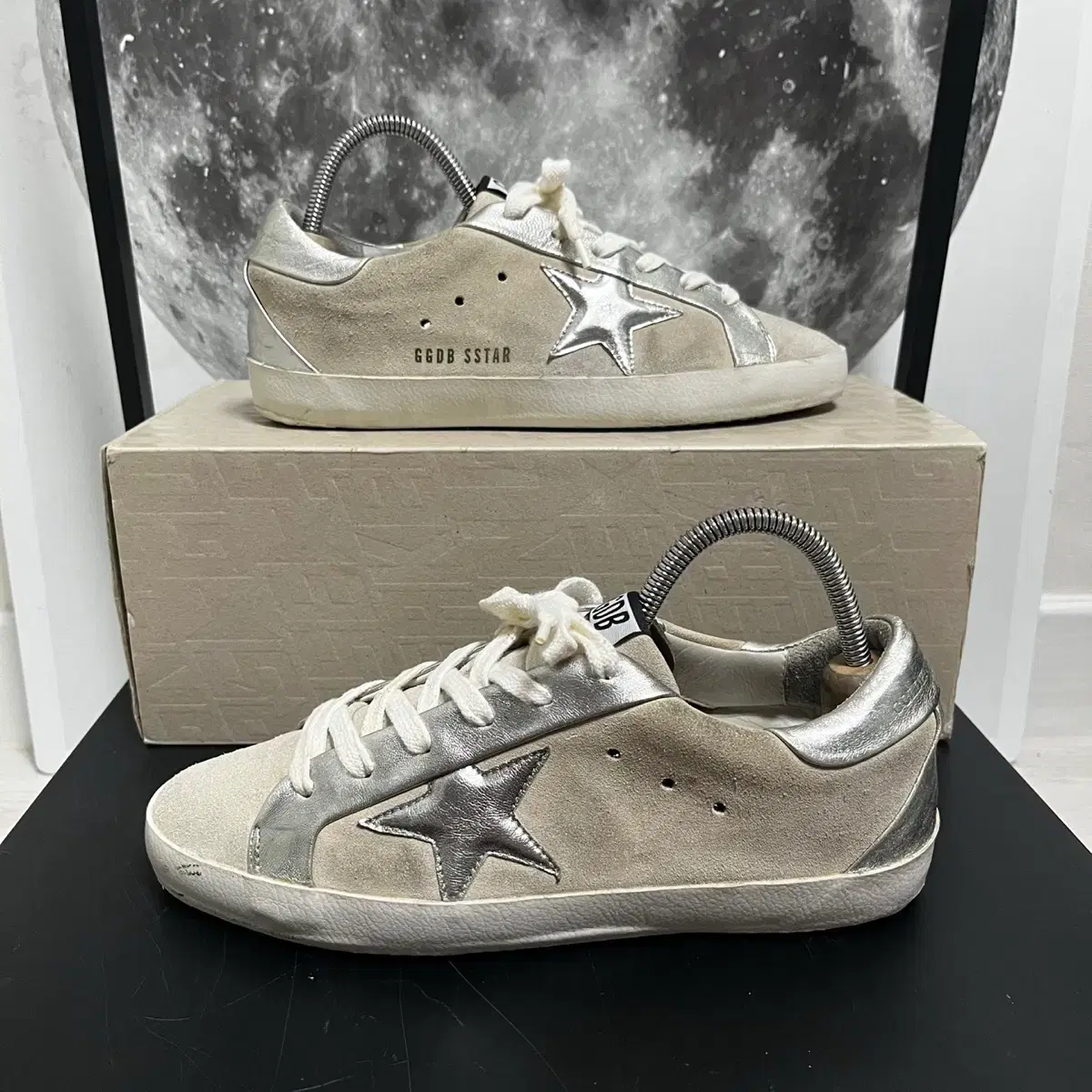 Authentic 37) Golden Goose Nubuck Silver Sneakers 235~240