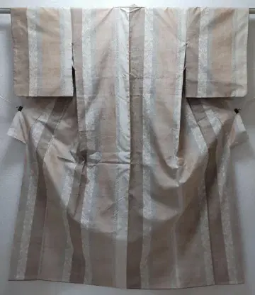 순수 실크 줄무늬 꽃 직조 토카마치 명주 기모노 (499)