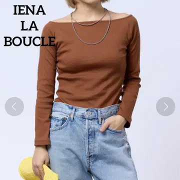 IENA LA BOUCLE 컴팩트 베어 보트넥 티셔츠 풀오버