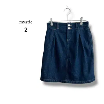 새상품급 [ mystic ] 미스틱 데님 미니 스커트 허리밴딩 면100%