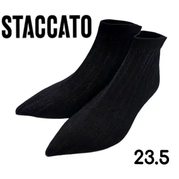 STACCATO 스틸레토 숏부츠 삭스 라메 블랙