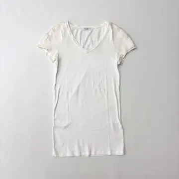 브루넬로쿠치넬리 도킹 소매 레이스 리브 티셔츠 화이트 계열 M
