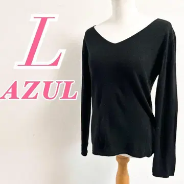 AZUL 블랙 V넥 스웨터 L 니트 깔끔한 코디 캐주얼