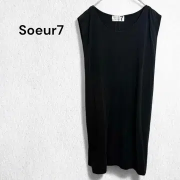 수르 7 원피스 슬리브리스 무릎 기장 심플 시크 고급 블랙