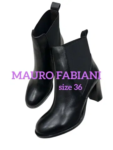 미사용 MAURO FABIANI 사이드 고어 부츠 36 블랙