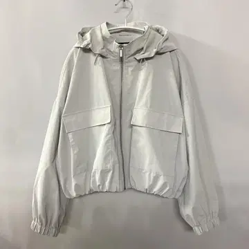 ZARA 러버 피니시 후디드 자켓 L