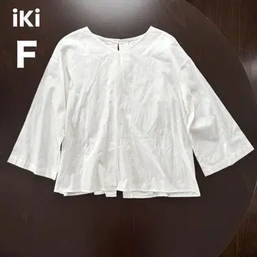 iki 백리본 면100% 티셔츠 화이트 프리 사이즈