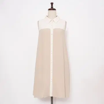 새상품급 DAISY LIN 셔츠 원피스 베이지 사이즈 40*FD1064
