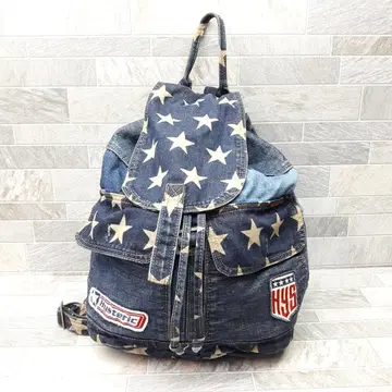 HYSTERIC GLAMOUR 별 패턴 와펜 데님 백팩