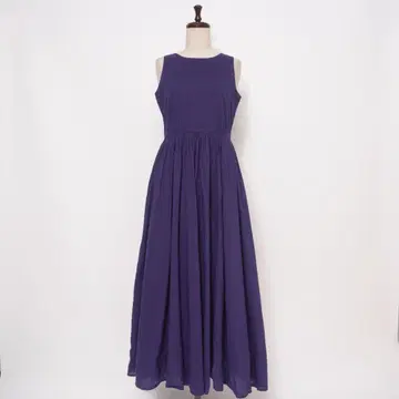 MARIHA 코튼 개더 원피스 롱 기장 네이비 사이즈 38*FD1063