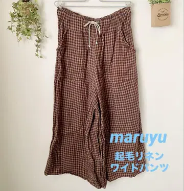 maruyu 기모 린넨 와이드 팬츠 USED