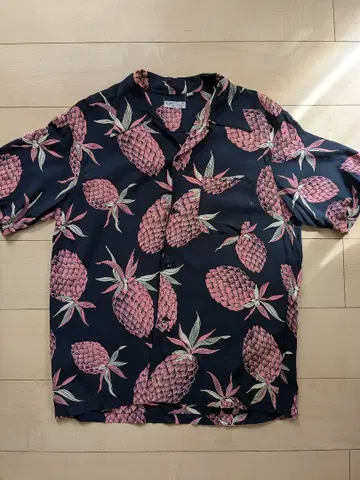 SUN SURF 파인애플 패턴 하와이안 셔츠