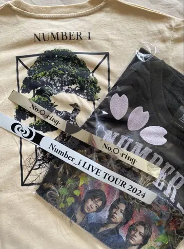 Number_i T셔츠 2장, 은색 테이프, 꽃잎, 세트