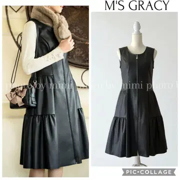 M'S GRACY*카탈로그 게재*인조 가죽 오버롤 스커트