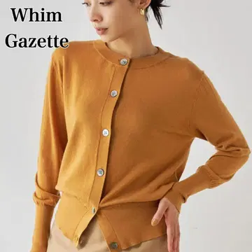 새상품급 Whim Gazette 울 하이 게이지 가디건 카멜 2024