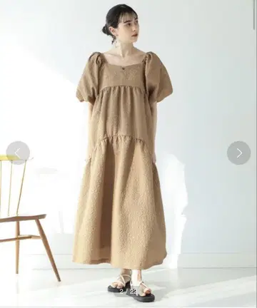 Ray BEAMS 퍼프 슬리브 2way 원피스