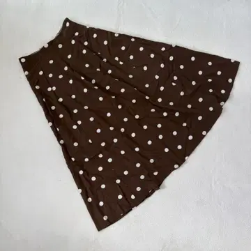 고품질 le.coeur blanc 롱 스커트 도트 무늬 브라운 M