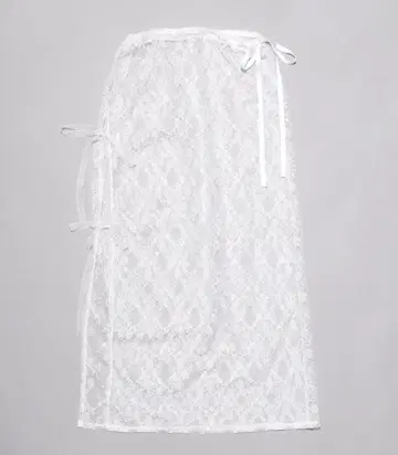 PUNYUS 리본 포함 레이스 레이어드 스커트