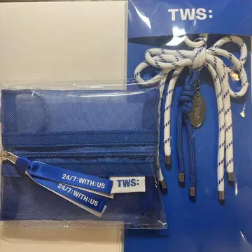 TWS 첫인사 메쉬 파우치 코드 키링 세트