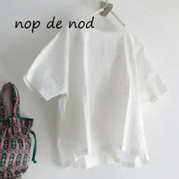 nop de nod 노프드노드 자수 레이스 T셔츠