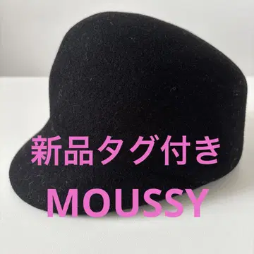 택 포함 새상품 MOUSSY 블랙 울 펠트 햇