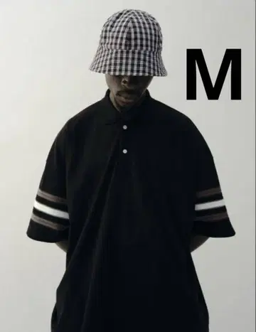 COOTIE PRODUCTIONS 자카드 슬리브 피케 셔츠 블랙 M