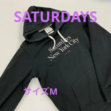 SATURDAYS 맨투맨 후드티 블랙 M #2323